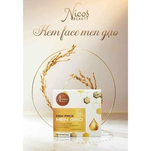 Kem Dưỡng Trắng Da Mặt Nicos Gạo Cho Nam, Giúp Kháng Nắng, Mờ Thâm Mụn, Bổ Sung Collagen, Hũ 25g