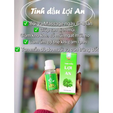 Tinh Dầu Bôi Lợi An - Hỗ Trợ Ngạt Mũi, Sổ Mũi Cho Trẻ Sơ Sinh, 100% Thảo Dược Thiên Nhiên - Quà Tặng Dành Cho Bé
