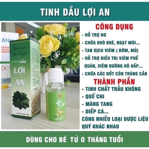 Tinh Dầu Bôi Lợi An - Hỗ Trợ Ngạt Mũi, Sổ Mũi Cho Trẻ Sơ Sinh, 100% Thảo Dược Thiên Nhiên - Quà Tặng Dành Cho Bé