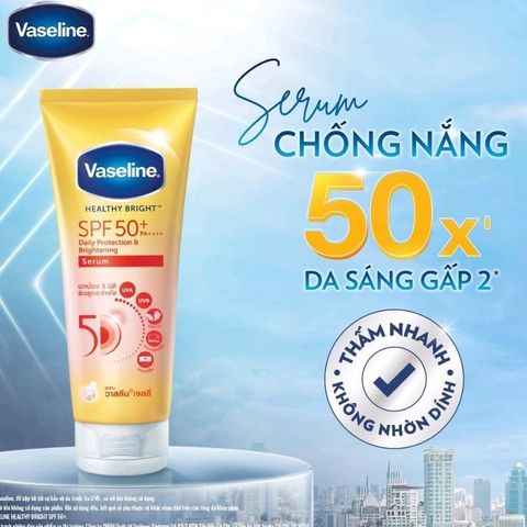 Serum Chống Nắng Toàn Thân Vaseline 50X - Bảo Vệ Da Với SPF 50+ PA++++, Dưỡng Da Sáng Rạng Ngời, 300ml