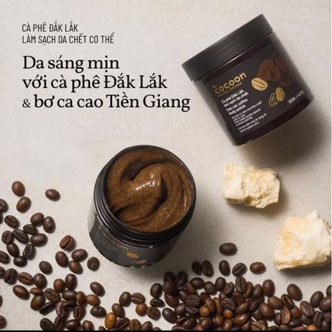 Tẩy Da Chết Toàn Thân Cà Phê Đắk Lắk CooCoon - Sản Phẩm 100% Thiên Nhiên Giúp Da Mịn Màng và Rạng Rỡ 200g