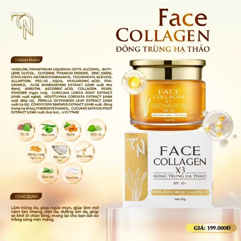Combo 2 Kem Face Collagen X3 Chính Hãng - Dưỡng Trắng Da, Mờ Thâm Nám, Chống Nắng SPF 45 từ Mỹ Phẩm Đông Anh