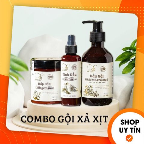Combo 3 Chai Dầu Gội và Dầu Xả Bồ Kết Hà Thủ Ô, Xịt Dưỡng Tóc Dr DIHI - Hỗ Trợ Mọc Tóc, Giảm Rụng Tóc, Tóc Dài Nhanh Chóng