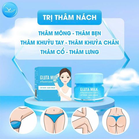 Combo 10 Kem Hết Hôi Nách Gluta Milk - Dưỡng Trắng, Khử Thâm, Chống Mùi Hiệu Quả Cho Vùng Nách, Mông, Bẹn, An Toàn Cho Da