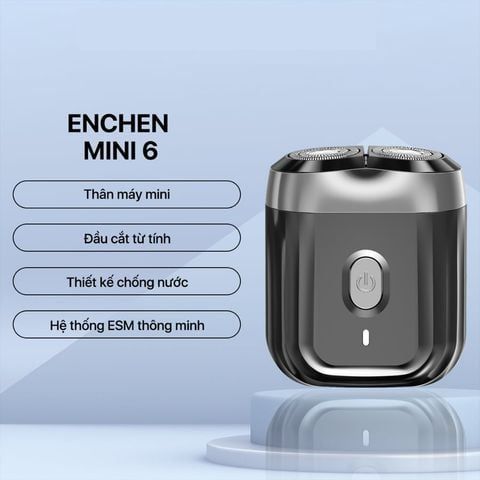 Máy Cạo Râu Enchen Mini 6 Nhỏ Gọn, Lưỡi Dao Sắc Bén, Sạc Type-C, Chống Nước IPX6 - Tiện Dụng Cho Du Lịch và Công Tác