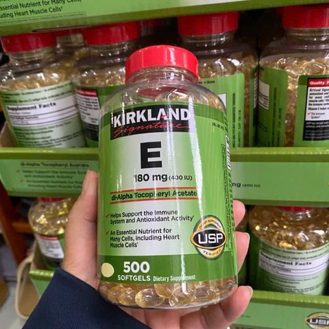 Viên Uống Vitamin E 500 Viên Kirkland Signature - Hỗ Trợ Miễn Dịch và Chống Oxy Hóa - Thực Phẩm Chức Năng Hàng Mỹ
