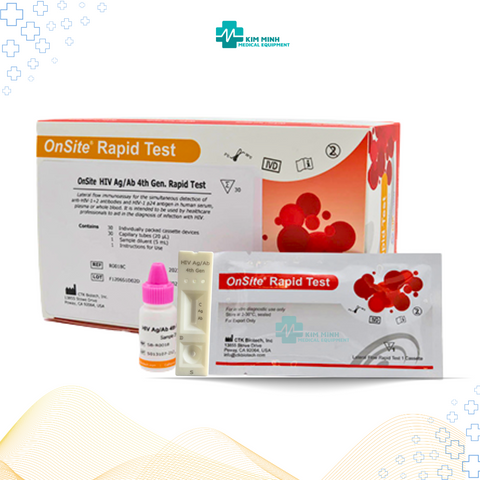Bộ test nhanh HIV CTK thế hệ thứ 4 phát hiện sớm HIV đầy đủ dụng cụ