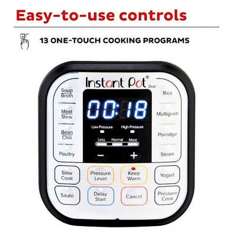 Nồi Áp Suất Điện Instant Pot Duo V5 5.7L Đa Năng - 7 Chế Độ Nấu, Giữ Ấm 10 Giờ, Lòng Inox 3 Lớp, Thiết Kế An Toàn, Nhập Khẩu Đức