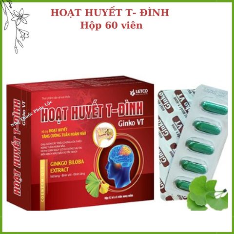 Viên uống Hoạt Huyết T-Đình 60 viên - Tăng cường tuần hoàn não, cải thiện trí nhớ, giảm đau đầu và hoa mắt cho người lớn tuổi