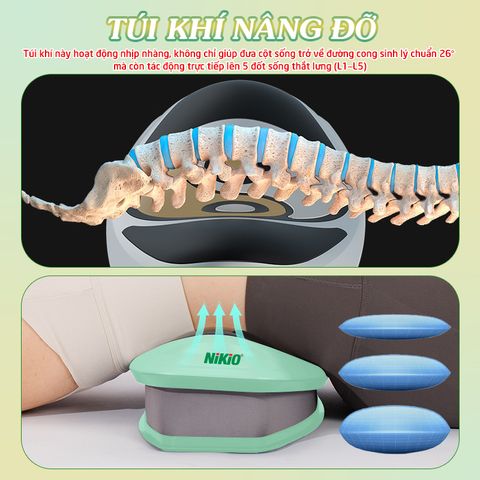 Máy Massage Lưng Kéo Giãn Cột Sống Nikio NK-159 - Công Nghệ 4 Trong 1 Chăm Sóc Cột Sống, Giảm Đau Nhức Lưng Hiệu Quả
