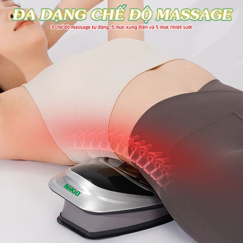 Máy Massage Lưng Kéo Giãn Cột Sống Nikio NK-159 - Công Nghệ 4 Trong 1 Chăm Sóc Cột Sống, Giảm Đau Nhức Lưng Hiệu Quả