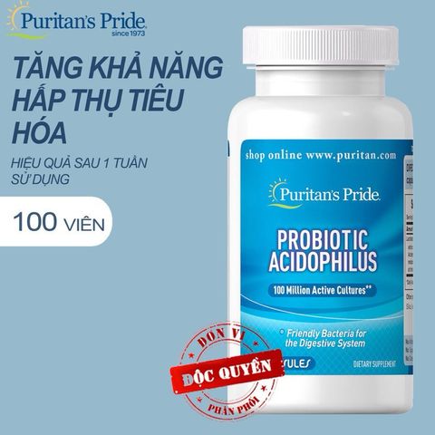 [Date 2026] Viên uống men vi sinh lợi khuẩn Puritan's Pride Probiotic Acidophilus - Shop Song Vy