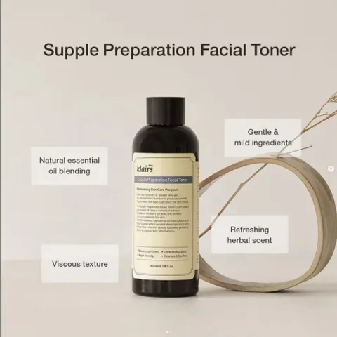 Nước Hoa Hồng Không Mùi Klairs Supple Preparation Toner 180ml - Cân Bằng pH, Cấp Ẩm Sâu, An Toàn Cho Da Nhạy Cảm