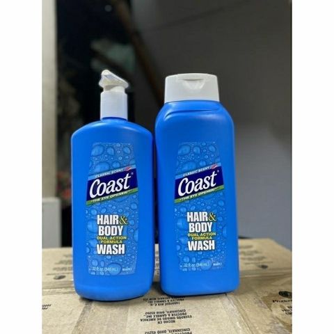 Sữa Tắm Gội Nam 2 in 1 Coast Hair & Body Wash 946ml - Hương Biển Tươi Mát, An Toàn Cho Da - Sản Phẩm Chăm Sóc Nam Mỹ