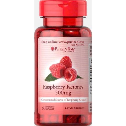 [ Date 2027 ]Puritan's Pride Raspberry Ketones 500mg, 60 viên