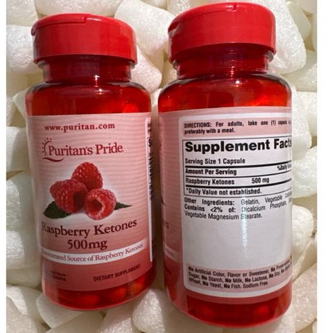 [ Date 2027 ]Puritan's Pride Raspberry Ketones 500mg, 60 viên