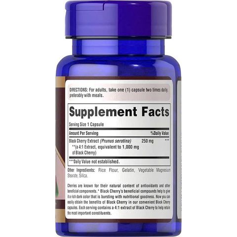 VIÊN UỐNG HỖ TRỢ BỆNH G OUT PURITAN'S PRIDE BLACK CHERRY CONCENTRATED EXTRACT 1000 MG, 100 VIÊN