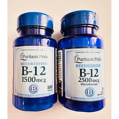 Viên uống Bổ Máu, Ngừa Chóng Mặt, Tăng Cường Trí Não Vitamin B12 Puritan's Pride_Shopsongvy