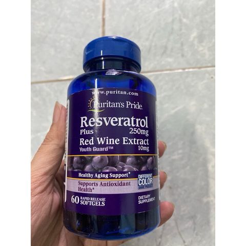 [ Date 2026 ]Viên hỗ trợ sức khoẻ tim mạch Resveratrol 100mg 250mg Puritan's pride 60v - Shop Songna