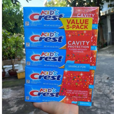 Kem Đánh Răng Trẻ Em Crest Kids 130g – An Toàn, Vị Trái Cây Tự Nhiên, Chống Sâu Răng, Dành Cho Trẻ Trên 2 Tuổi