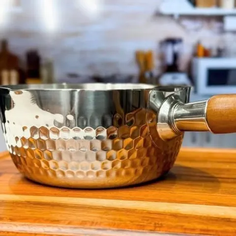 Chảo Quánh Mini Keller Profi Resist 18cm - Chất Liệu Thép Không Gỉ, Chống Dính, Tay Cầm Gỗ, Dùng Trên Mọi Loại Bếp