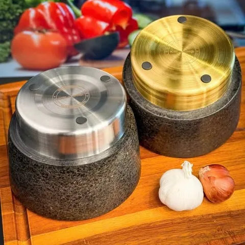 Cối Chày Granite Keller Pro - Dụng Cụ Nhà Bếp Sang Trọng, Chất Liệu Tự Nhiên, An Toàn, Thiết Kế Tinh Tế, Đen Bạc/Đen Đồng/Xám Bạc