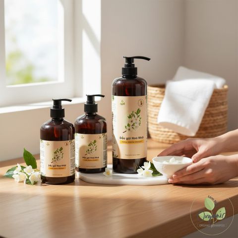Dầu Gội Thảo Dược Hoa Nhài Lam Mộc - Giảm Gãy Rụng, Tóc Suôn Mượt Tự Nhiên, Không Silicone, Không Paraben, Duy Trì Độ Khỏe Cho Tóc