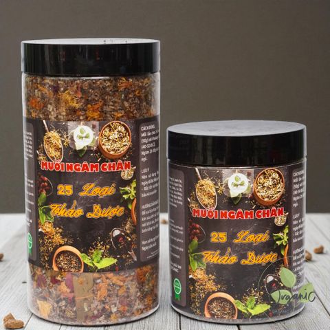 Muối Ngâm Chân Thảo Dược 25 Loại - Thải Độc, Thư Giãn, Ngủ Ngon 500g | Lam Mộc Organic & Shampoo
