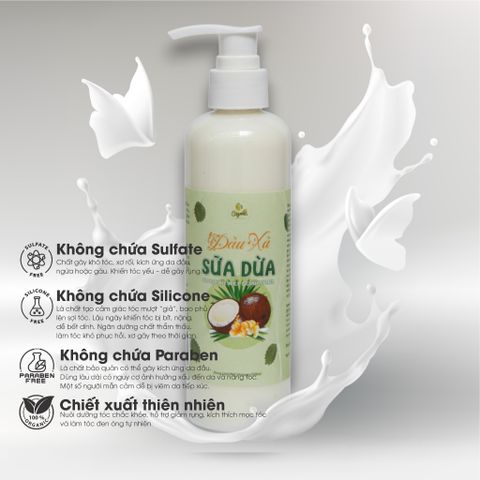 Dầu Xả Sữa Dừa Lam Mộc - Phục Hồi Tóc Hư Tổn, Dưỡng Tóc Suôn Mượt Tự Nhiên, An Toàn Cho Mọi Loại Tóc