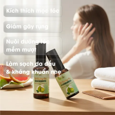 Xịt Dưỡng Kích Mọc Tóc 50ml - Tinh Dầu Vỏ Bưởi Giảm Rụng Tóc, Kích Thích Mọc Tóc Tự Nhiên, An Toàn Cho Da Đầu Nhạy Cảm