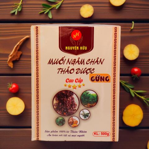 Muối Ngâm Chân Thảo Dược Gừng Cao Cấp - Giảm Đau Nhức Xương Khớp, Thư Giãn, Nguyên Liệu Thiên Nhiên, 500g