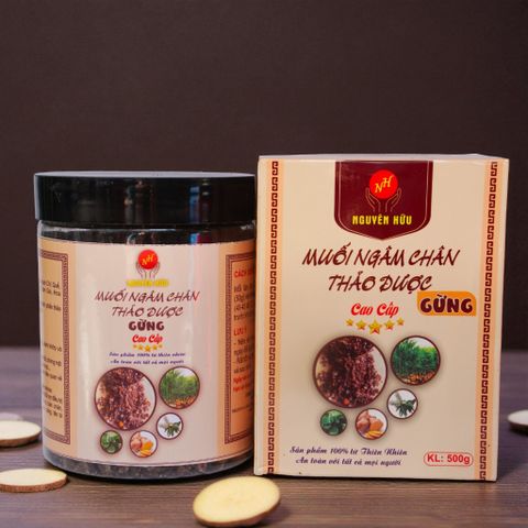Muối Ngâm Chân Thảo Dược Gừng Cao Cấp - Giảm Đau Nhức Xương Khớp, Thư Giãn, Nguyên Liệu Thiên Nhiên, 500g