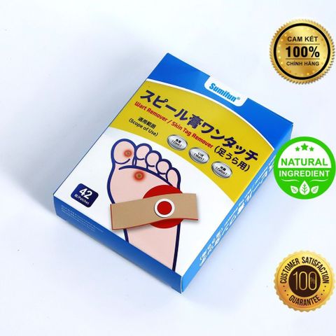 Miếng Dán Mụn Cóc Nhật Bản 42 Miếng - Wart Remover Từ Thảo Mộc, Hiệu Quả An Toàn, Giúp Loại Bỏ Mụn Cóc, Nốt Ruồi, Mụn Thịt Tại Nhà