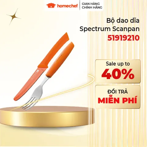 Bộ dao dĩa Scanpan Spectrum Nhiều Màu Sắc - Chất Lượng Đan Mạch, Thiết Kế Chống Dính, Dễ Dàng Vệ Sinh, Phù Hợp Mọi Bữa Ăn