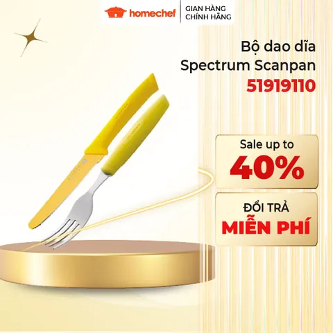 Bộ dao dĩa Scanpan Spectrum Nhiều Màu Sắc - Chất Lượng Đan Mạch, Thiết Kế Chống Dính, Dễ Dàng Vệ Sinh, Phù Hợp Mọi Bữa Ăn