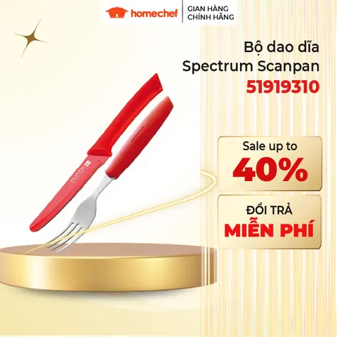 Bộ dao dĩa Scanpan Spectrum Nhiều Màu Sắc - Chất Lượng Đan Mạch, Thiết Kế Chống Dính, Dễ Dàng Vệ Sinh, Phù Hợp Mọi Bữa Ăn