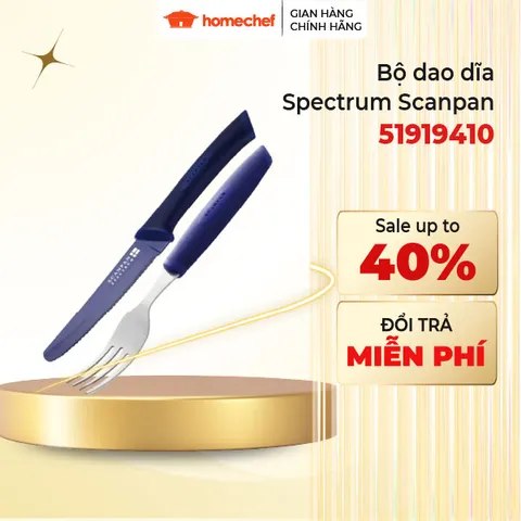 Bộ dao dĩa Scanpan Spectrum Nhiều Màu Sắc - Chất Lượng Đan Mạch, Thiết Kế Chống Dính, Dễ Dàng Vệ Sinh, Phù Hợp Mọi Bữa Ăn