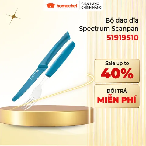 Bộ dao dĩa Scanpan Spectrum Nhiều Màu Sắc - Chất Lượng Đan Mạch, Thiết Kế Chống Dính, Dễ Dàng Vệ Sinh, Phù Hợp Mọi Bữa Ăn