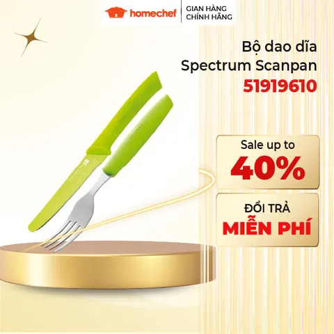 Bộ dao dĩa Scanpan Spectrum Nhiều Màu Sắc - Chất Lượng Đan Mạch, Thiết Kế Chống Dính, Dễ Dàng Vệ Sinh, Phù Hợp Mọi Bữa Ăn