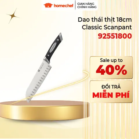 Dao thái chống dính Scanpan Classic 18cm - Thép không gỉ cao cấp cho bếp chuyên nghiệp, lưỡi sắc và bền bỉ