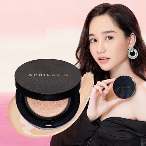 Phấn Nước Aprilskin Hero Cushion SPF50+ PA ++++ 12g - Trang Điểm Dưỡng Ẩm, Che Phủ Khuyết Điểm, Sản Phẩm Hàn Quốc Tươi Mới