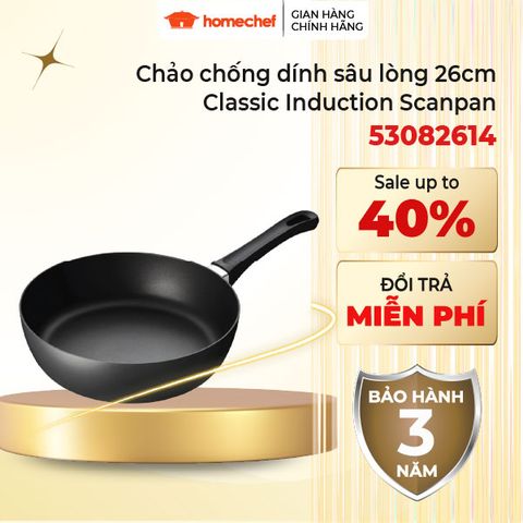 Chảo Chống Dính Scanpan Classic 26cm - An Toàn, Hiện Đại, Dùng Cho Bếp Từ - Bảo Hành 3 Năm, Hàng Chính Hãng
