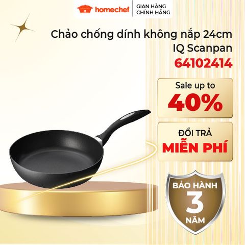 Chảo Chống Dính Scanpan IQ 24cm - Dùng Cho Bếp Từ, Bếp Gas, Bảo Hành 3 Năm - Dụng Cụ Nấu Nướng An Toàn, Thoải Mái
