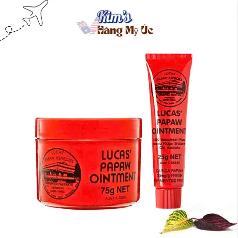 Kem Đu Đủ Lucas Papaw Ointment - Dưỡng ẩm và Chữa trị Nứt Nẻ Da - Hàng Úc, Tuyp 25g và Hủ 75g