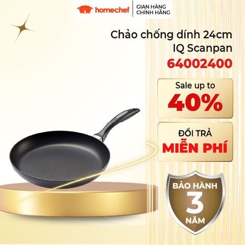 Chảo chống dính Scanpan IQ 24cm cho bếp từ - Thiết kế hiện đại, bảo hành 3 năm, công nghệ chống dính GreenTek an toàn sức khỏe