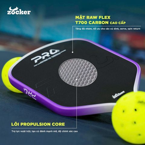 Vợt Pickleball Zocker HP06 Pro Series Power - Vợt Chơi Thể Thao Chất Lượng Cao 5 Màu, Thiết Kế Hiện Đại, Tăng Cường Hiệu Năng Chơi
