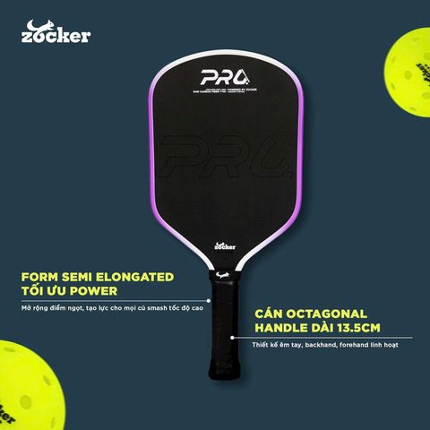 Vợt Pickleball Zocker HP06 Pro Series Power - Vợt Chơi Thể Thao Chất Lượng Cao 5 Màu, Thiết Kế Hiện Đại, Tăng Cường Hiệu Năng Chơi