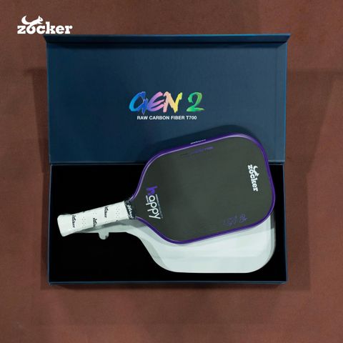 Vợt Pickleball Zocker Happy HP03 Gen 2 - Vợt Thi Đấu Cao Cấp Được Thiết Kế Đột Phá, Kiểm Soát Tối Ưu, Chất Liệu Carbon T700