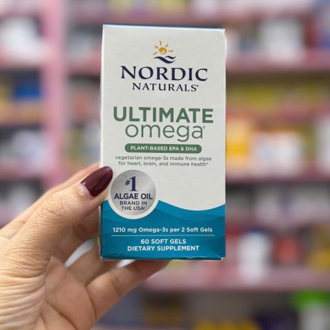 Nordic Naturals Ultimate Omega Plant Based 60 Viên - Hỗ Trợ Tim Mạch và Não Bộ, Omega 3 Từ Tảo Dành Cho Người Ăn Chay