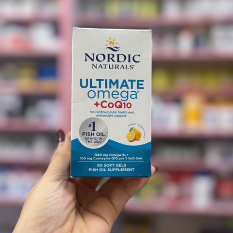 Viên uống Nordic Naturals Ultimate Omega + CoQ10 60 viên - Hỗ trợ sức khỏe tim mạch và năng lượng cơ thể, Omega 3 EPA DHA.